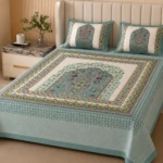 green cotton king size bedsheet (1)