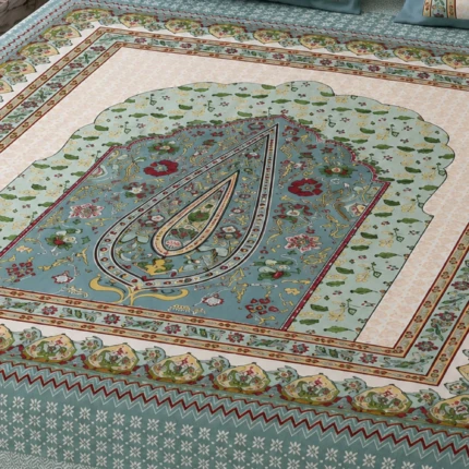 green cotton king size bedsheet (2)