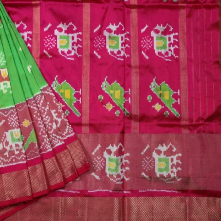 Green Pochampally Pattu Saree (2)