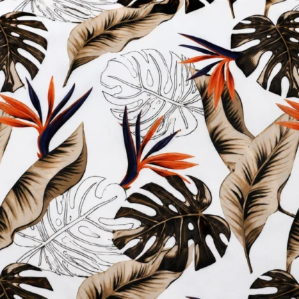 Leaf Print Cotton Double Cot Bedsheet (2)