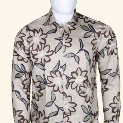 LIGHT BROWN FLORAL SHIRT (1)