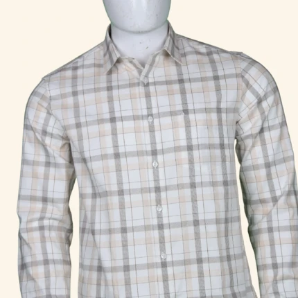 Mens Beige Checks Shirt (2)