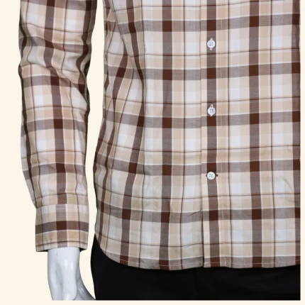 Mens Khaki CHECKS Shirt (1)
