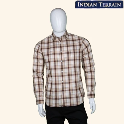 Mens Khaki CHECKS Shirt (1)