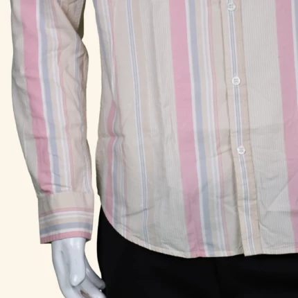 Mens Khaki Stripes Shirt (1)