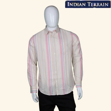 Mens Khaki Stripes Shirt (1)