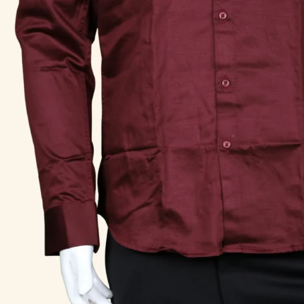 Mens Maroon Plain Shirt (1)