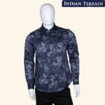 Mens Navy Blue Floral Shirt (1)