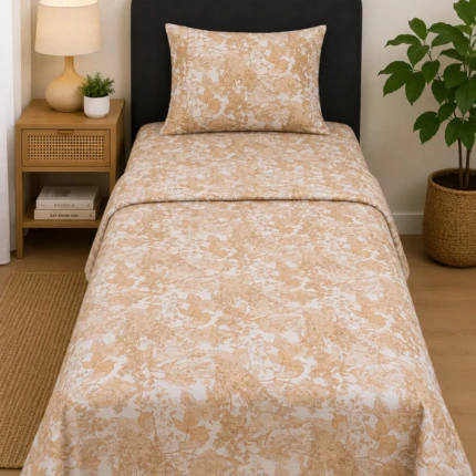 Mustard Cotton Single Cot Bedsheet (1)