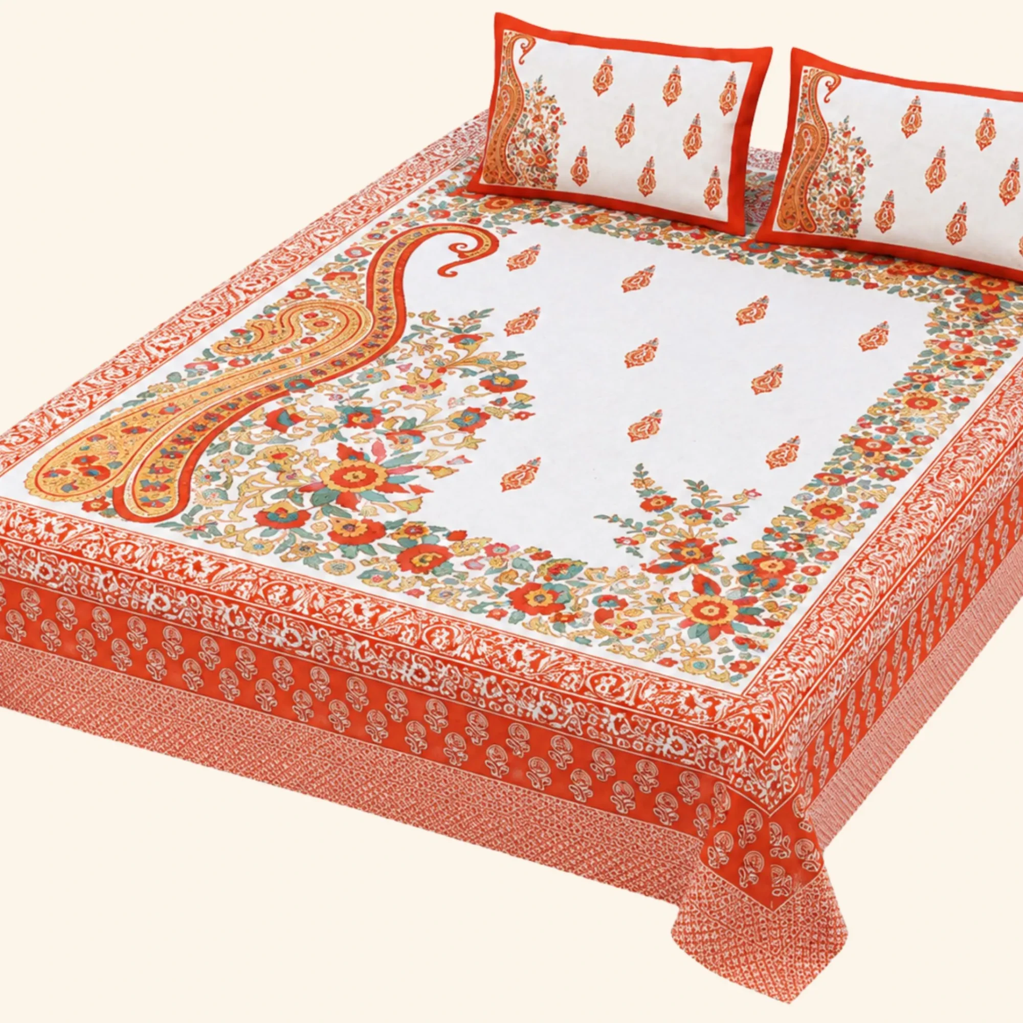 orange cotton king size bedsheet (1) orange cotton king size bedsheet (1)