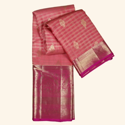 Peach Vintage Kanchipuram Saree (1)