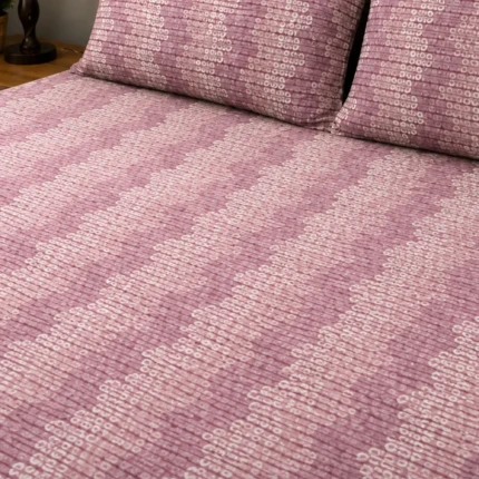 pink cotton kingsize fitted bedsheet (1)