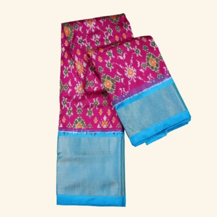 Pink Pochampally Pattu Saree (1)