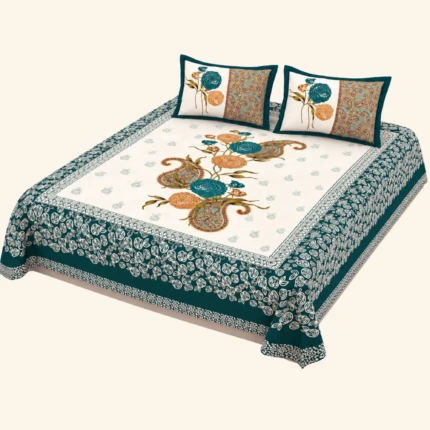 white cotton king size bedsheet (1)
