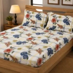 white cotton king size fittd bedsheet (1)