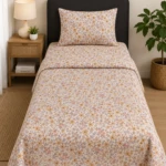 White Cotton Single Cot Bedsheet (1)