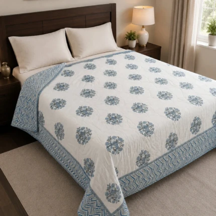 White Floral Cotton Comforter (3)