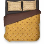 Yellow Cotton Double Cot Bedsheet (1)