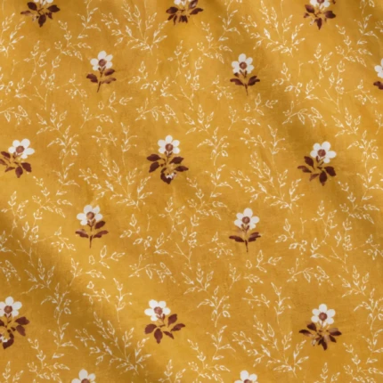 Yellow Cotton Double Cot Bedsheet (2)