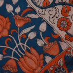 Blue Kalamkari cotton saree (5)