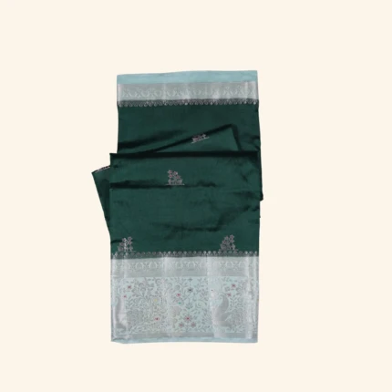 Bottle green fancy saree.. (1)
