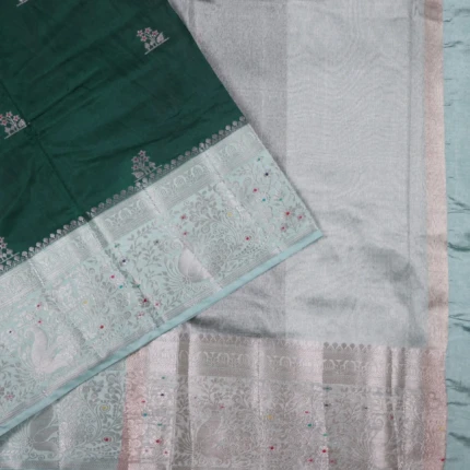 Bottle green fancy saree.. (2)