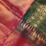 BOTTLE GREEN KANCHIPURAM SAREE (5)