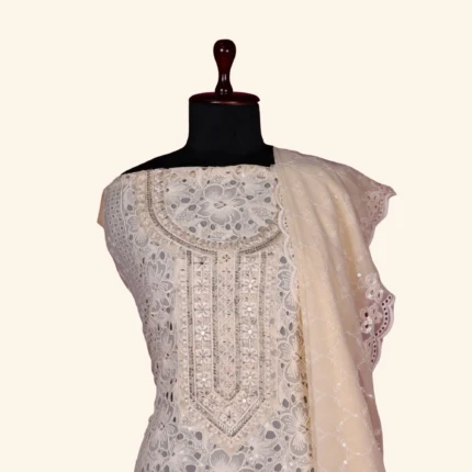 cream chiffON DRESS MATERIAL (2)