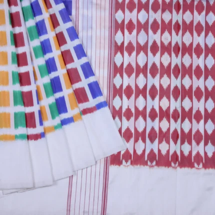 CREAM POCHAMPALLY PATTU SAREE (2)