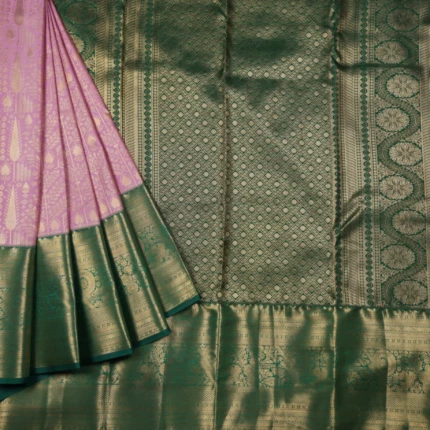 LAVENDER KANCHIPURAM PATTU SAREE. (2)