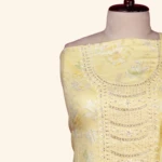 lemon yellow mull cotton dress material (4)