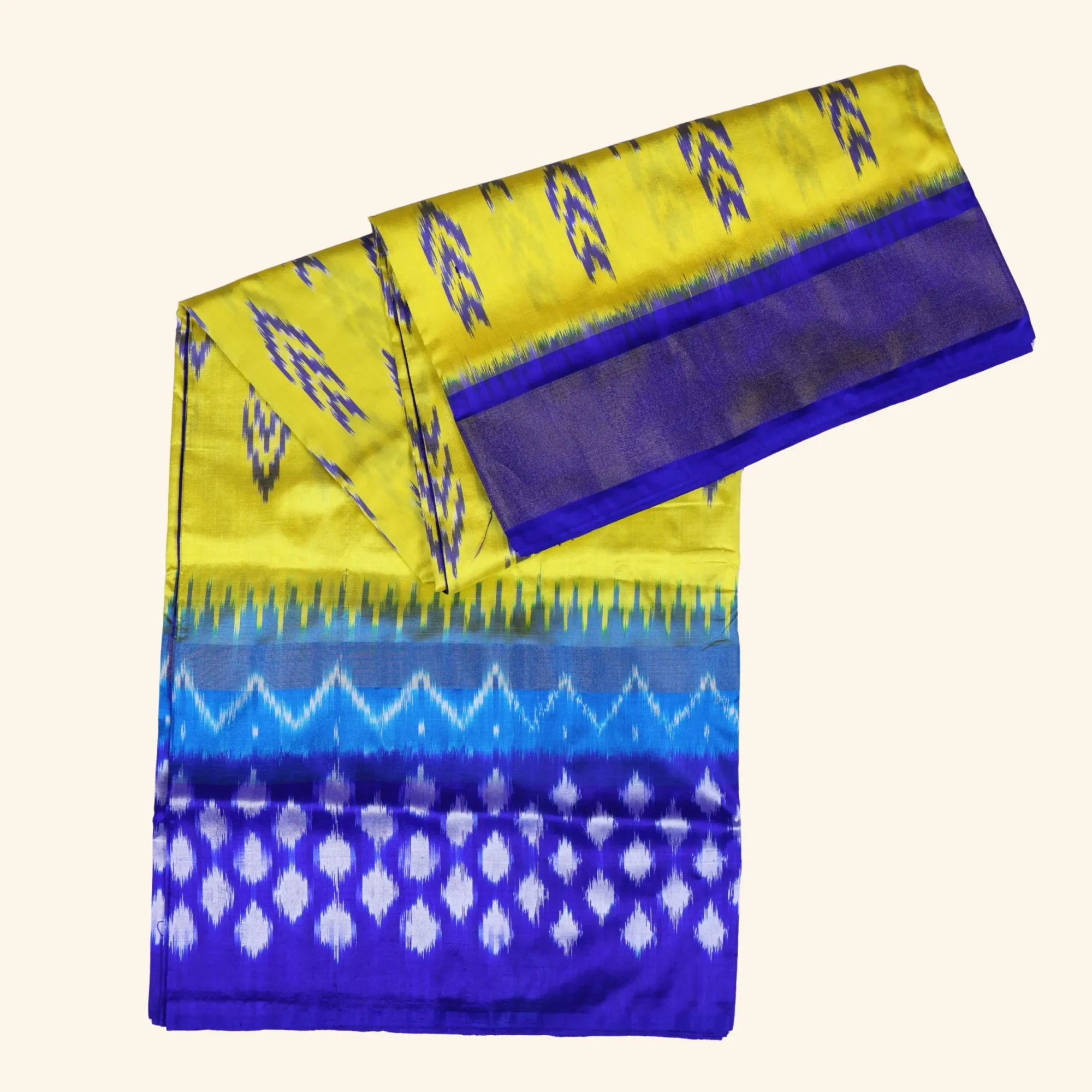 LEMON YELLOW POCHAM PALLY PATTU SAREE (1) LEMON YELLOW POCHAM PALLY PATTU SAREE (1)