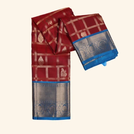 Maroon kanchipuram pattu saree (1)