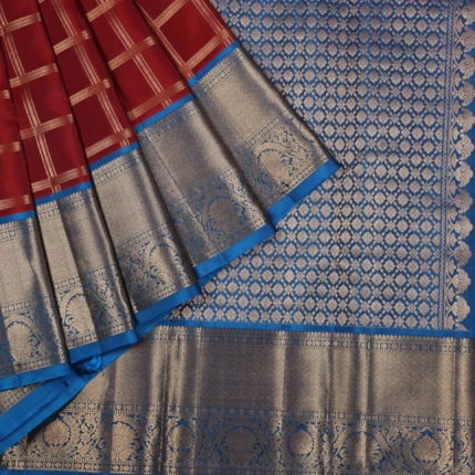 Maroon kanchipuram pattu saree (2)