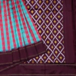 PEACH &GREEN POCHAMPALLY PATTU SAREE (2)