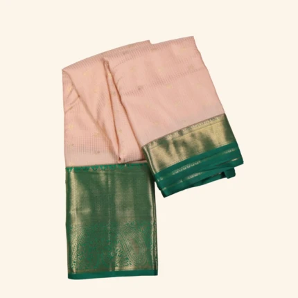 PEACH KANCHIPURAM SAREE (6)