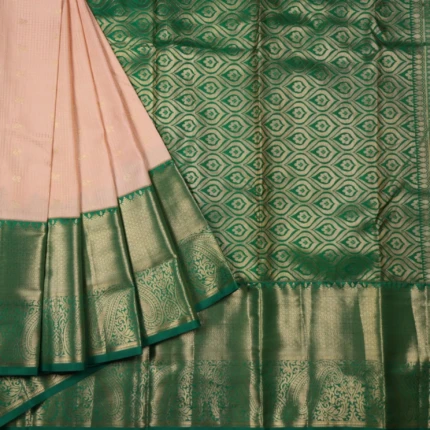 PEACH KANCHIPURAM SAREE (7)
