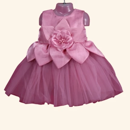 PINK GIRLS SHORT FROCK (1)