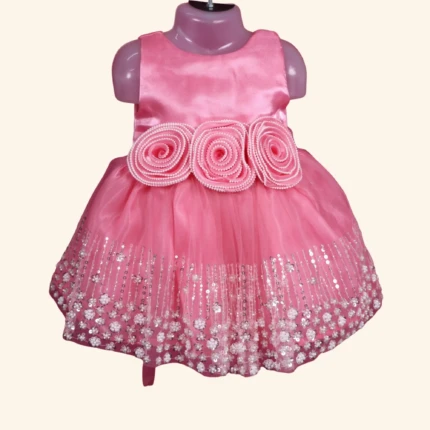 PINK GIRLS SHORT FROCK (1)