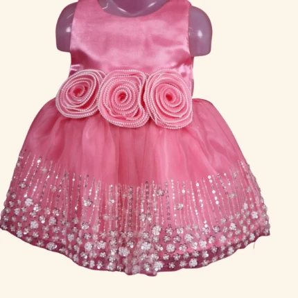 PINK GIRLS SHORT FROCK (2)