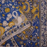 Royal blue kalamkari cotton saree (2)