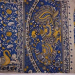 Royal blue kalamkari cotton saree (3)