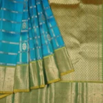 teal blue kanchipuram pattu saree (2)