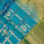 teal blue kanchipuram pattu saree (5)