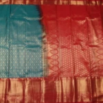 TEAL BLUE KANCHIPURAM, SAREE (3)