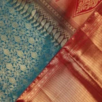 TEAL BLUE KANCHIPURAM, SAREE (5)