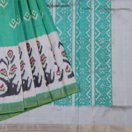 TEAL GREEN POCHAMPALLY PATTU SAREE (2)