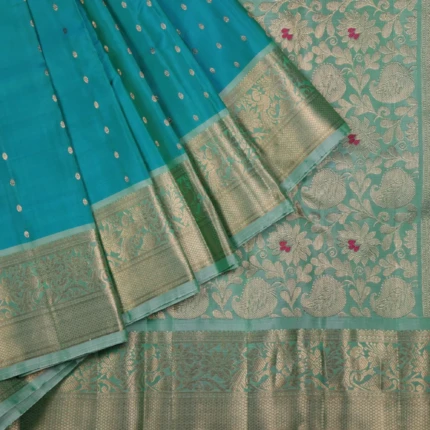Tealblue kanchipuram pattu saree (2)