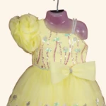 YELLOW GIRLS SHORT FROCK (3)