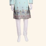 Ice Blue Kurtha Pyjama (3)